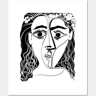 Picasso Woman's head #6 black line Posters and Art